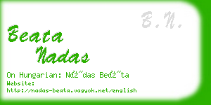 beata nadas business card